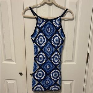 Aqua Girls Tile Crochet Dress